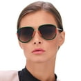 thumbnail image 1 of Gucci Women's Aviator Sunglasses with Grey Lenses, Green/Red, 1 of 3
