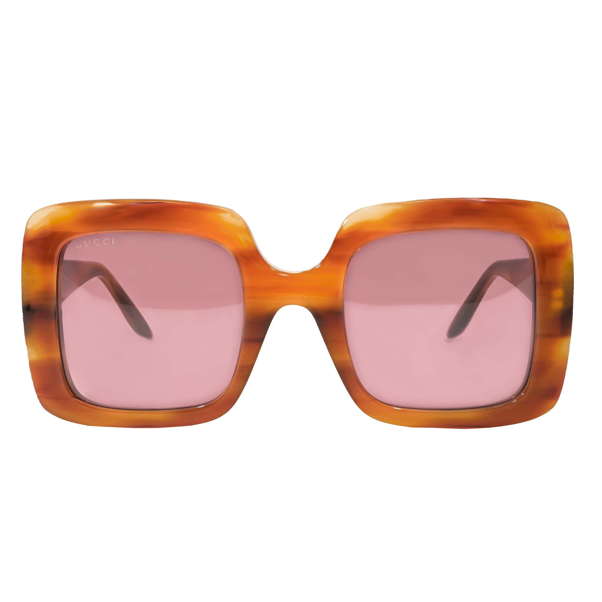 Gucci black / pink GG0418S Rectangular-frame Acetate Sunglasses at FORZIERI