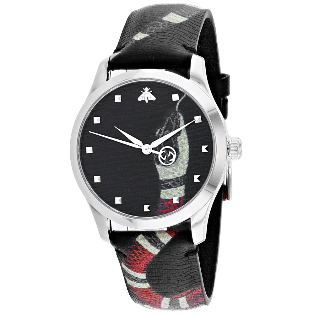 GUCCI 腕時計 ブラック レザー