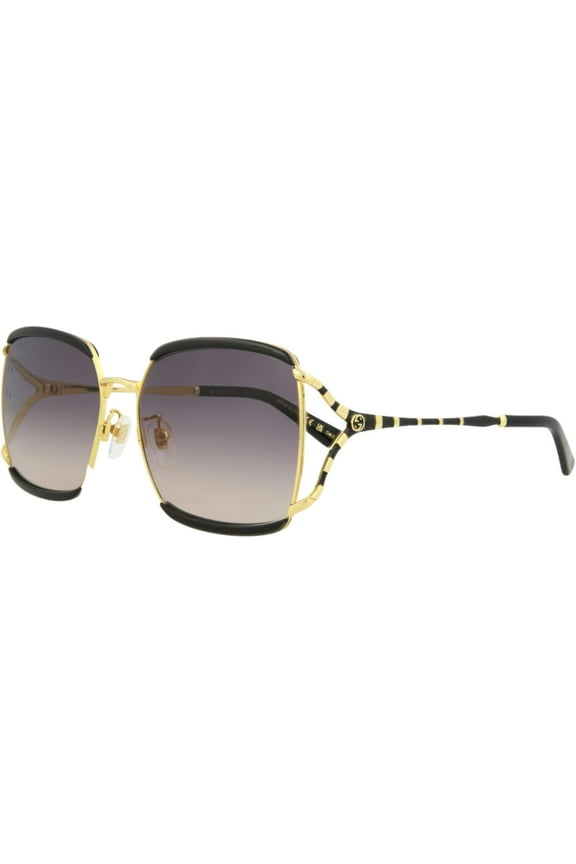 Women's Oversized Fashion Sunglasses, Black/Gold
