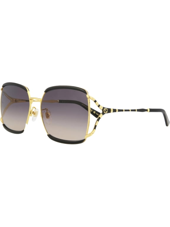 Women's Oversized Fashion Sunglasses, Black/Gold