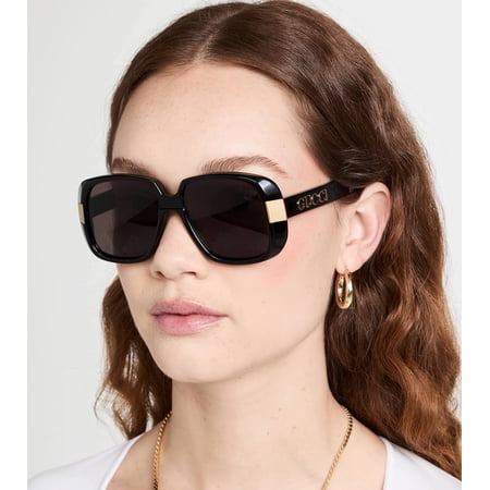 Gucci Women's Pineapple Sunglasses, Black-Black-Grey, One Size