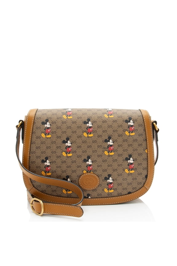 Pre-Owned Gucci x Disney Micro GG Canvas Mickey Mouse Small Flap Shoulder Bag