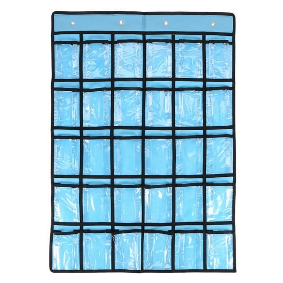 Guckmall 30 Pockets Pocket Chart for Classroom Calculator Holder, 33.5 x 24.5 Inch Hanging Organizer