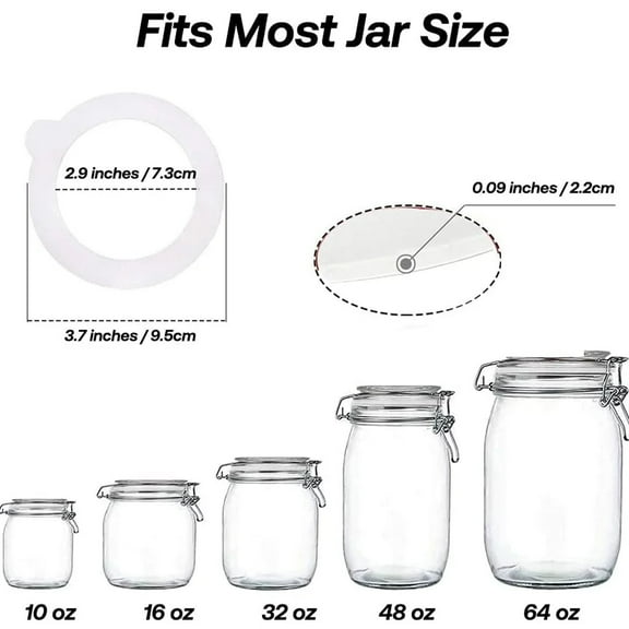 Guczhu 10 White Replacement Silicone Jar Mats Silica Gel-Replacement Silicone Jar Gaskets Airtight Rubber Seals For Canning Jars 3.75 Inch (White)