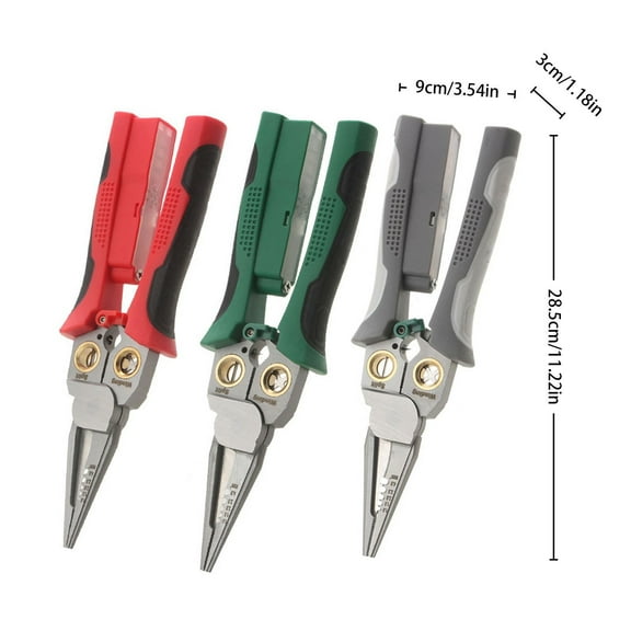 Guczhu-8 In 1 Electrician Pliers Green Metal-Electrician Pliers