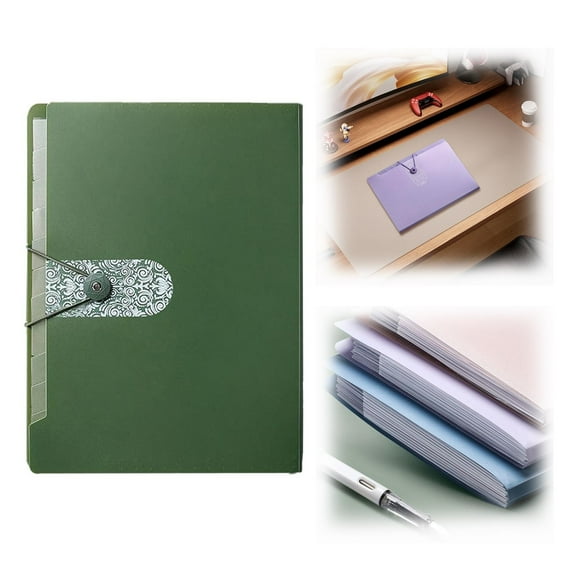 Guczhu Accordion Folder for Documents, Letter Size File Folder with 8 Pockets, Receipt Organizer, E, 11.8 x 9.8 in