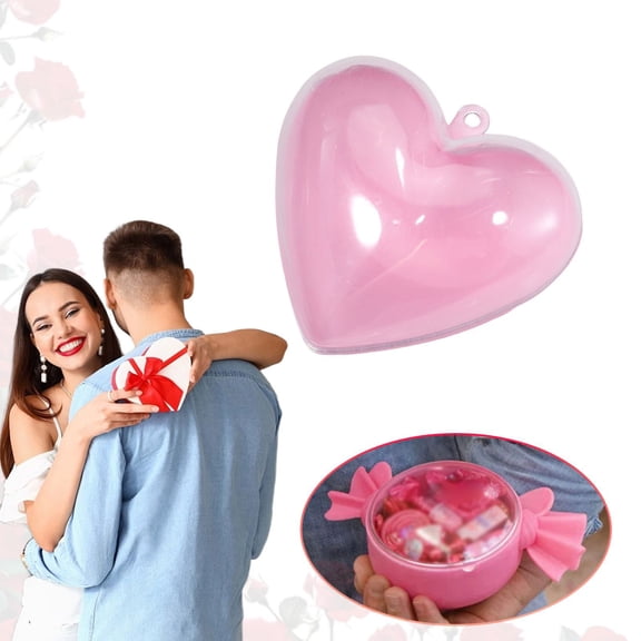 Guczhu Candy Shaped Containers, Valentine Candy Jar Fillable with Candy, DIY Sweetheart Candy Jar for Sugar Cookie, Valentines Day Gift Ideas for Women, Pink