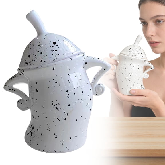 Guczhu Canister with Attitude Storage Jar, Airtight Kitchen Container with Lid for Coffee, Tea, Sugar, Candy, Flour, Snacks, Decorative Pantry Organization, White