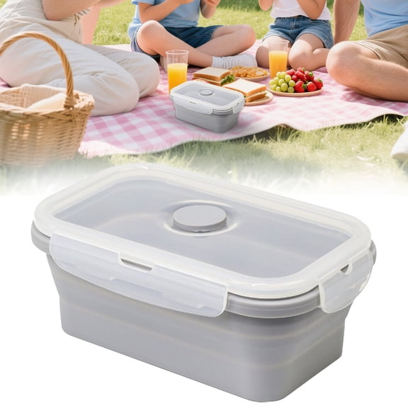 Guczhu Collapsible Silicone Storage Containers with Lids, Microwave Freezer Safe, Space Saving Meal Prep Containers for Kitchen, Travel, BPA Free, E