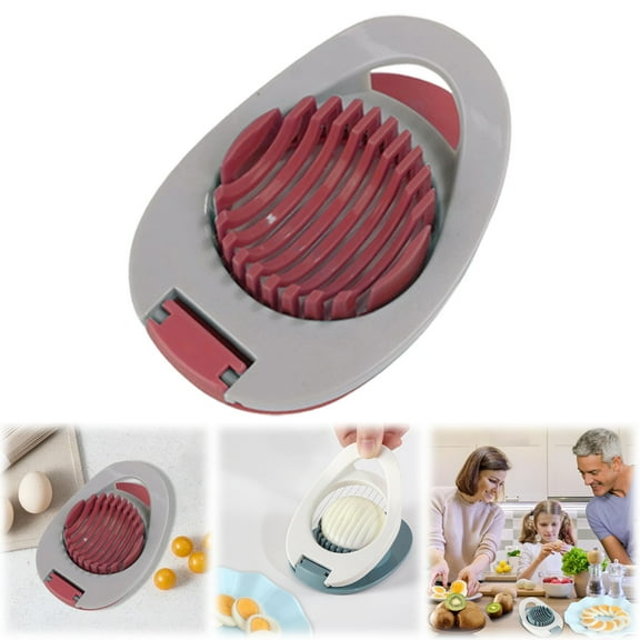 Guczhu Egg Slicer and Dicer for Hard Boiled Eggs, Stainless Wire Cutter for Strawberries, D, 4.7 x 3.5 in