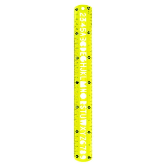 Guczhu Flexible Rulers, Soft Bendable Plastic Transparent Ruler, Shatterproof Straight Ruler for Classroom Office, Yellow