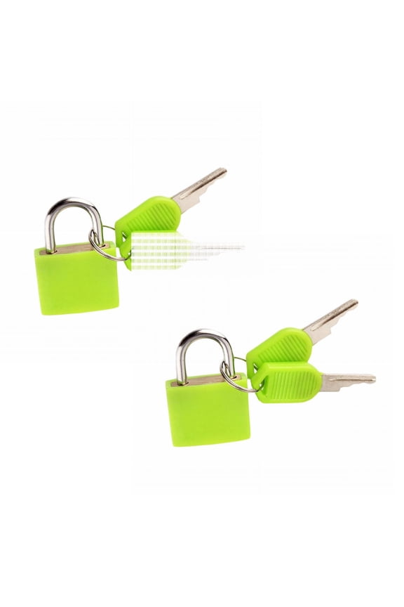 Guczhu Multicolor Small Luggage Locks with Keys, Metal Suitcase Locks for Travel, Backpack, Locker, Gym Lock, TSA Approved, 2 Pack, Keyed Alike, Green