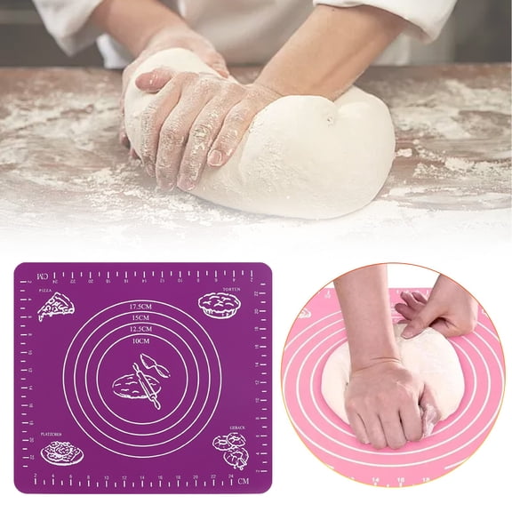 Guczhu Non-Stick Silicone Baking Mat for Pizza, Pastries, and Dough - Kitchen Accessories and Cooking Tools, Dark Purple