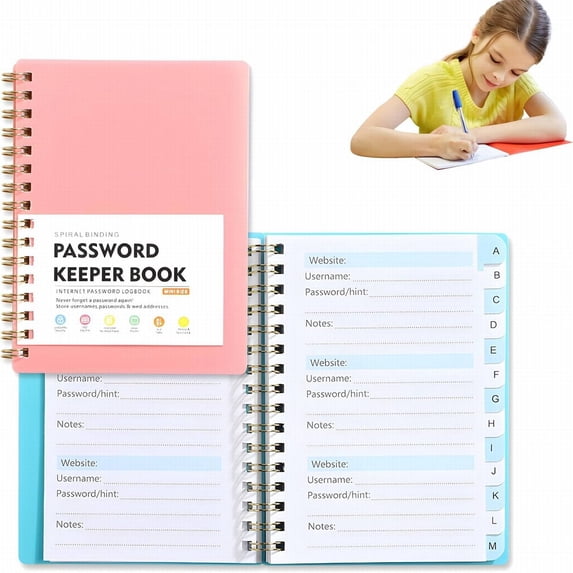 Guczhu Password Book with Personal Alphabet Label, Internet Address And Password Logbook, Password Headquarters, Password Organizer, for Home Office, Durable