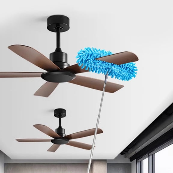 Guczhu Retractable Duster, Household Ceiling Cleaning Duster, Extended Rod Dust Sweeping Artifact, Curved Cleaning Brush for Cobwebs, High Reach, Adjustable, A