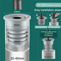 Guczhu Sewer Pipe Deodorizing Seal Ring Plug Gy1 Plastic-Pipe Seals Washing Machine Drain Seals Seals Pipe Seals Gray