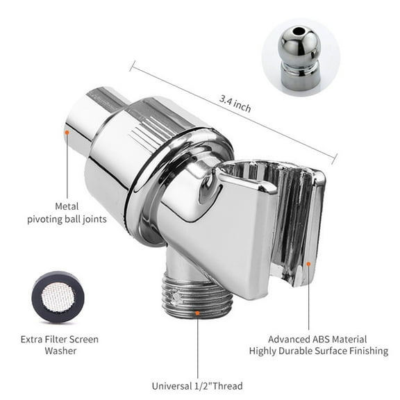 Guczhu Shower Rack Plastic-Shower Head Holder For Hand Held Showerheads Adjustable Shower Arm Mount With Wall Hook Bracket