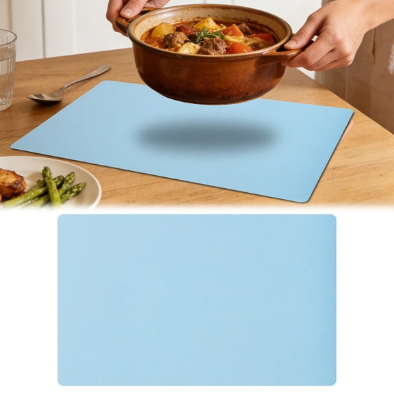 Guczhu Silicone Mats for Kitchen Counter, Non-Slip Large Countertop Protector Mat, Heat Resistant Silicone Craft Mat, Silicone Placemat, Easy Clean, Flexible, Light Blue