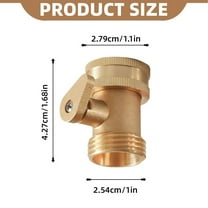 Guczhu Solid Brass Garden Hose Single Pass Ball Valve Metal-Solid Brass Garden Hose Shut Off 3/4" Ght Water Pipe Faucet Connector Garden Hose Connection