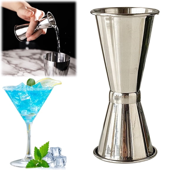 Guczhu Stainless Steel Jigger for Bartending, Double Sided Cocktail Measuring Cup, Home Bar Tool, Bartender Accessories, Dishwasher Safe, C