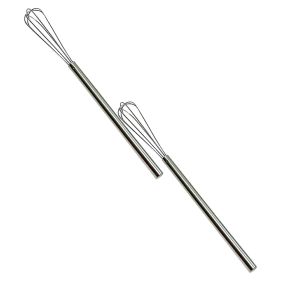 Guczhu Whisk Set, 10 Inch 304 Stainless Steel Mini Whisks for Cooking Baking Mixing Ingredients and Deep Containers, 2pcs, Silver