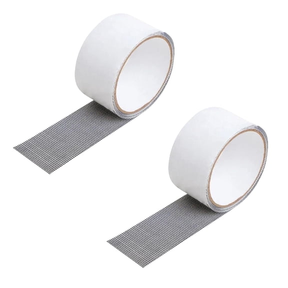 Guczhu Window Screen Repair Tape(2PCS), 3 Layer Strong Adhesive Fiberglass Mesh Tape for Covering Tears Holes, Waterproof, Instantly Patch Screen, Clear, A