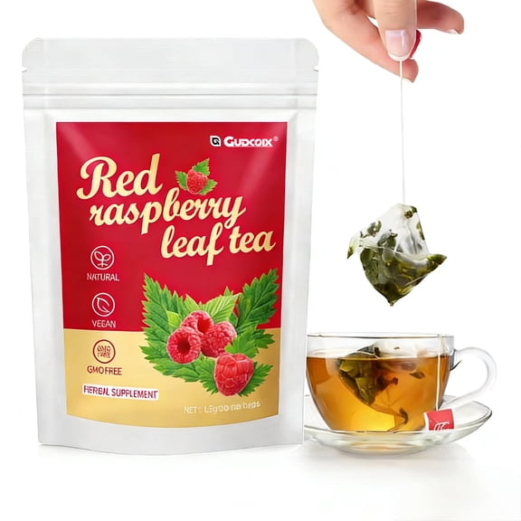 Gudcoix Red Raspberry Leaf Tea, Women's Herbal Tea, Caffeine Free, Vegan, GMO Free, 20 Count
