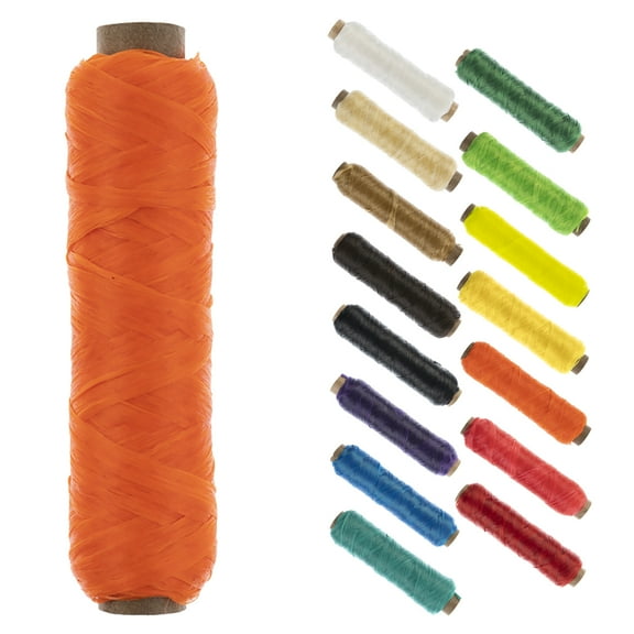 Gudebrod Sinew Bobbin 20 Yards (60 ft) Neon Orange Artificial Sinew Thread