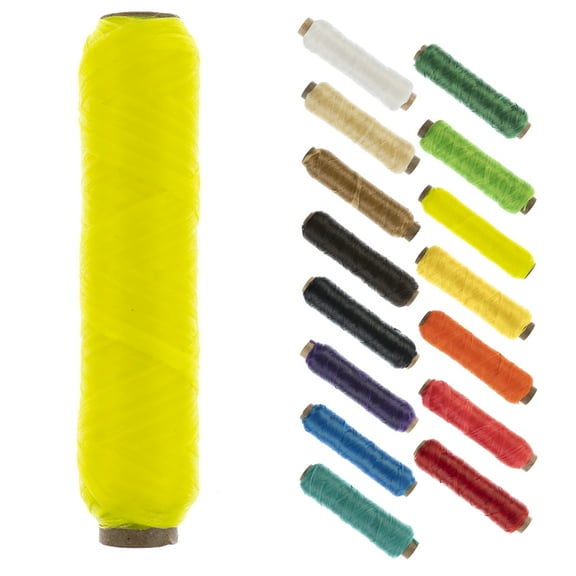 Gudebrod Sinew Bobbin 20 Yards (60 ft) Neon Yellow Artificial Sinew Thread