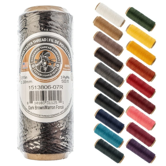 Gudebrod Waxed Thread 3ply 500ft Dark Brown | Made In USA