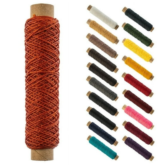 Gudebrod Waxed Thread Bobbin 25 Yards (75 ft) Burnt Orange | Made In USA