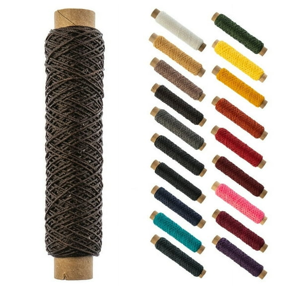 Gudebrod Waxed Thread Bobbin 25 Yards (75 ft) Dark Beige | Made In USA