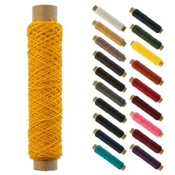 Gudebrod Waxed Thread Bobbin 25 Yards (75 ft) Gold | Made In USA