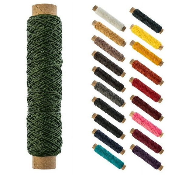 Gudebrod Waxed Thread Bobbin 25 Yards (75 ft) Olive | Made In USA