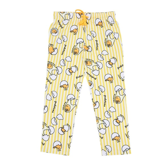 Gudetama All-Over Character Print Women's Yellow Sleep Pajama Pants-Medium