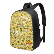 Gudetama Backpack For Men Women Teen , Water Resistant Casual Daypack Fits Laptop With Usb Charging Port,17 In Bookbag For Travel,School,Hiking,Gift