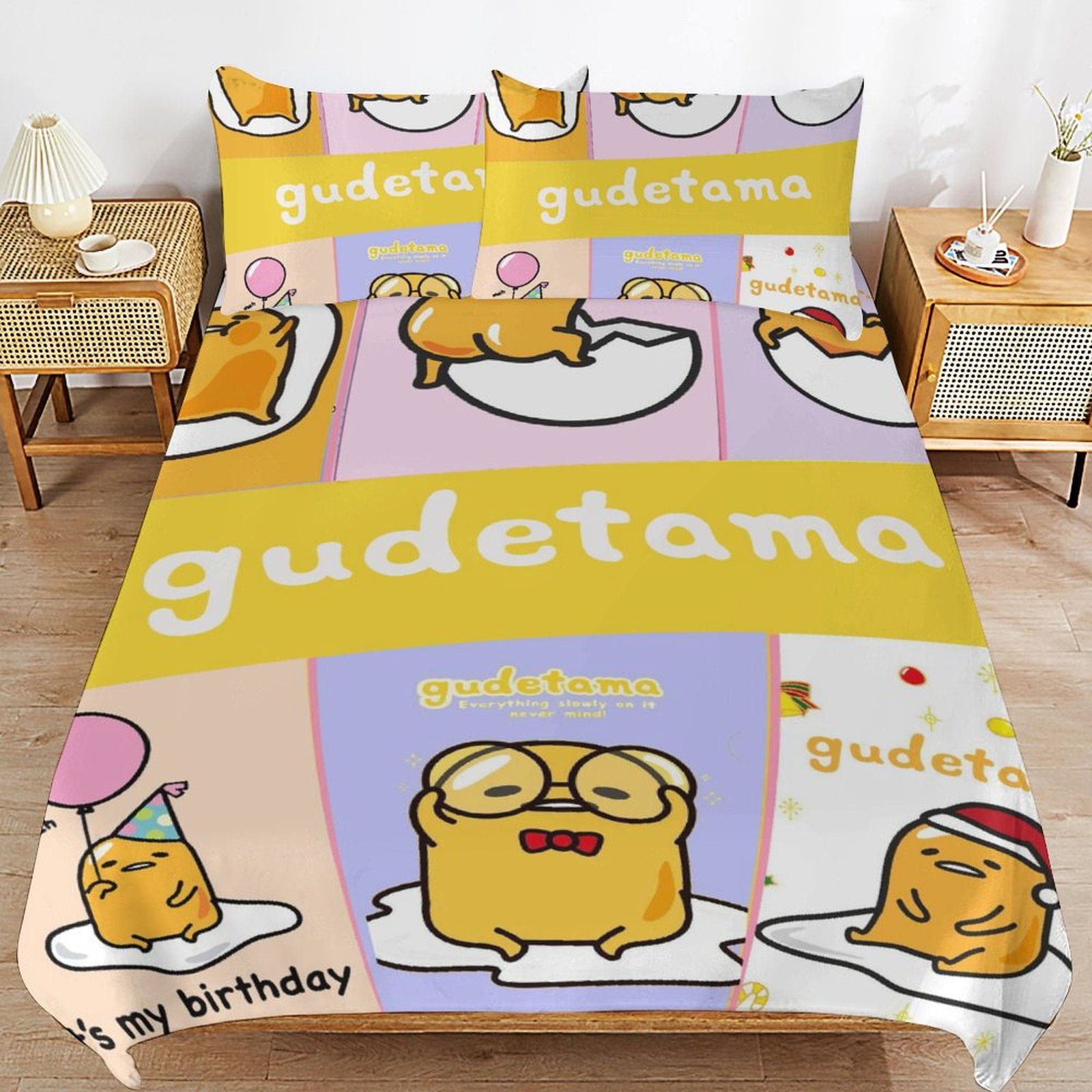 Gudetama Bed Duvet Cover Microfiber Bedding Sets 3D Printed Lightweight ...