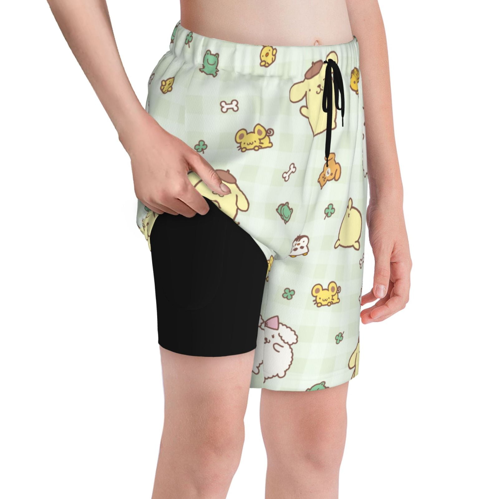 Gudetama Boys Swim Trunks Compression Liner Bathing Suit Swimsuit Board