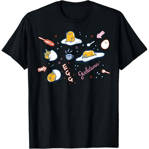 Gudetama Doodle T-Shirt ,Black Color,Size XL