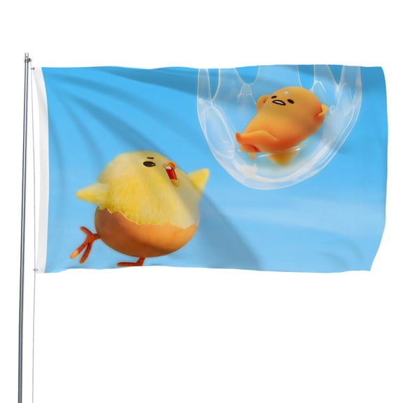 Gudetama An Eggcellent Adventure-themed Printed Flag Perfect gift for fans, friends, and family members, and suitable for indoor and outdoor activities, party decorations.35.4"x59" (90cm150cm)