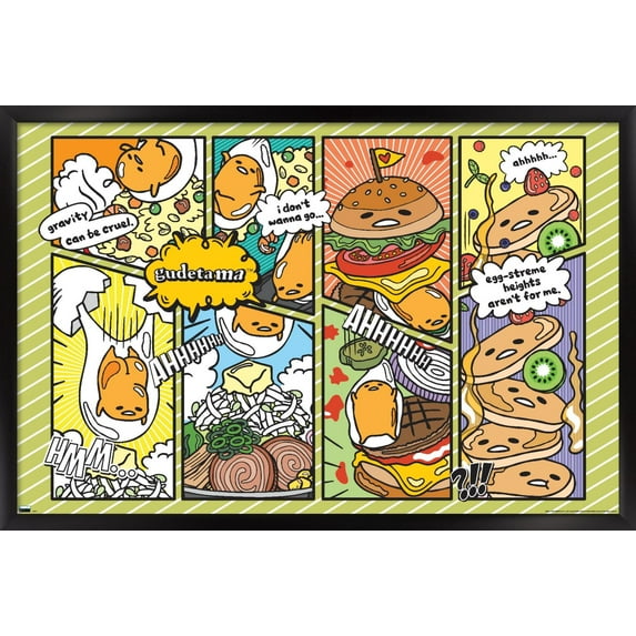 Gudetama - Food Wall Poster, 22.375" x 34", Framed