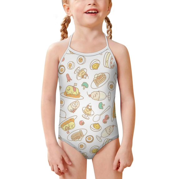 Gudetama Girls One Piece Swimsuits Hawaiian Summer Swimwear Beach Bathing Suit Outfits
