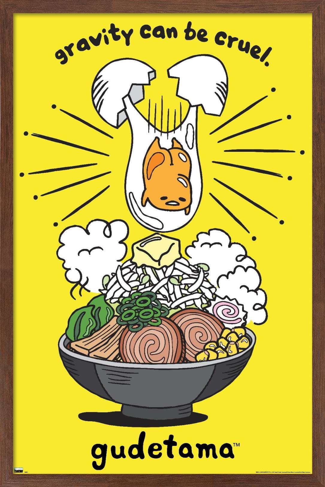 Gudetama - GraVity Wall Poster, 14.725" x 22.375", Framed