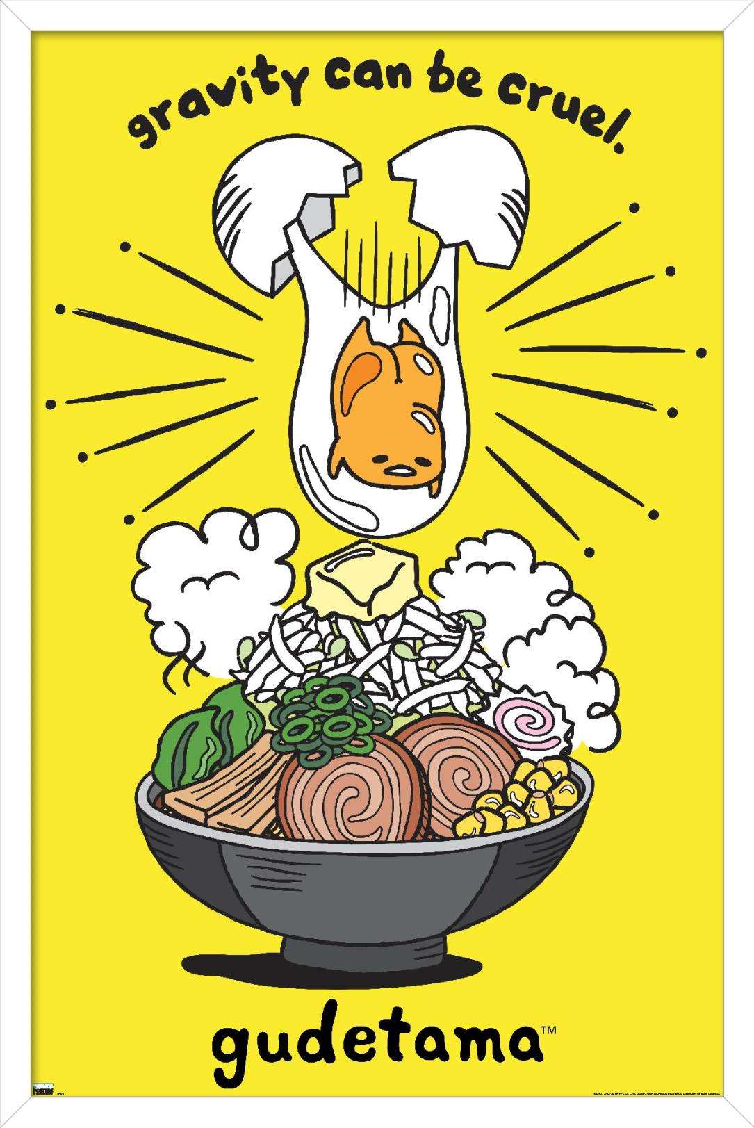 Gudetama - GraVity Wall Poster, 14.725" x 22.375", Framed