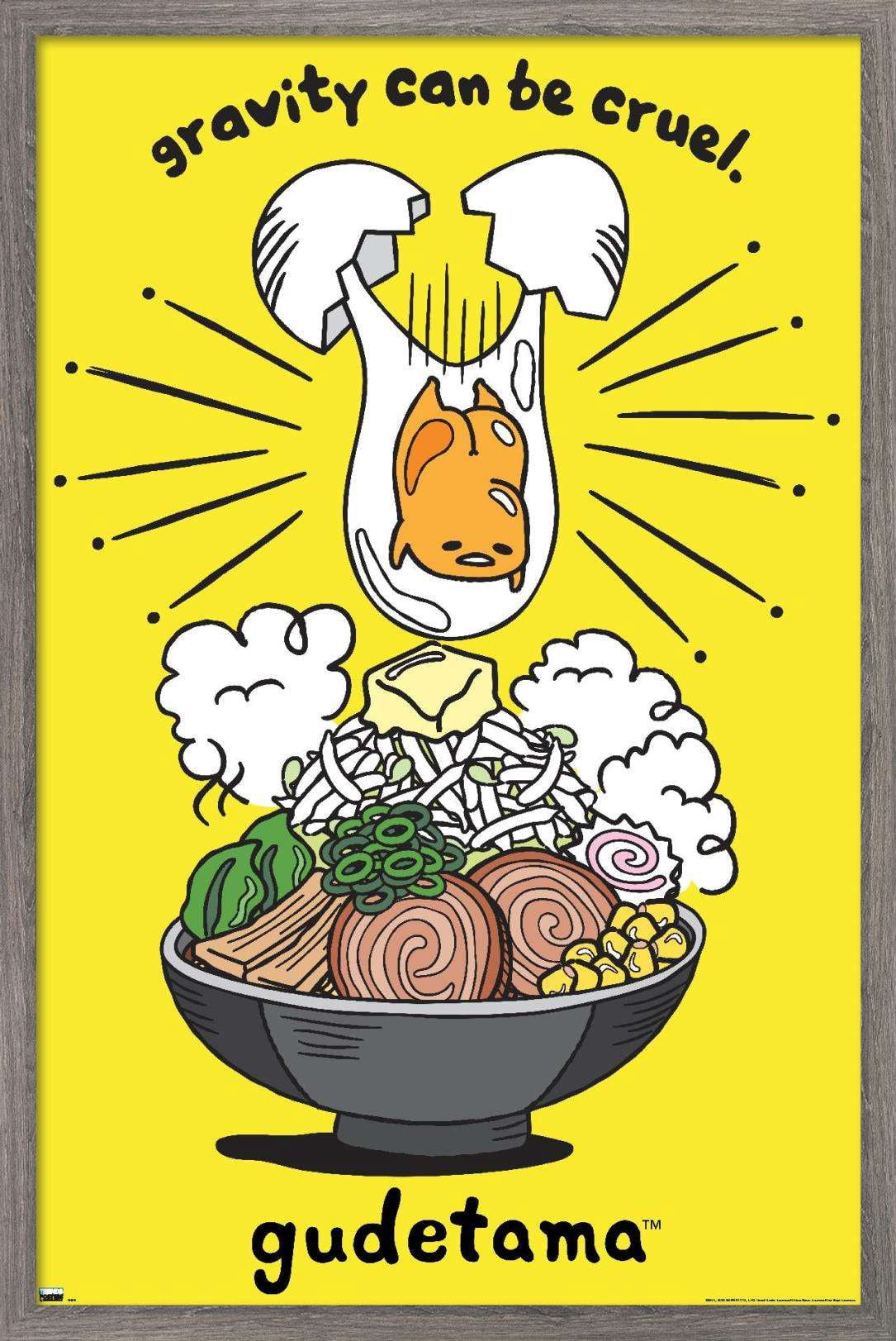 Gudetama - GraVity Wall Poster, 22.375" x 34", Framed