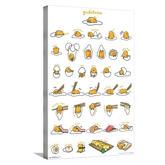 Gudetama - Grid Canvas Wall Poster, 14.725" x 22.375"