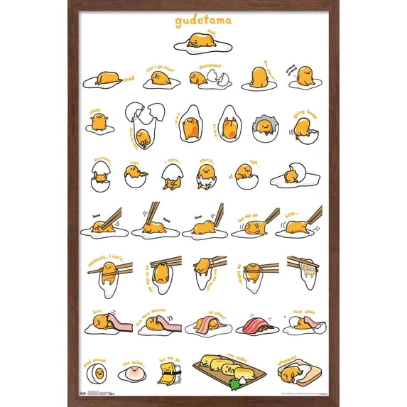Gudetama - Grid Wall Poster, 14.725" x 22.375", Framed