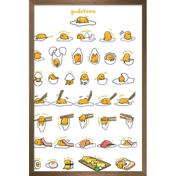 Gudetama - Grid Wall Poster, 14.725" x 22.375", Framed