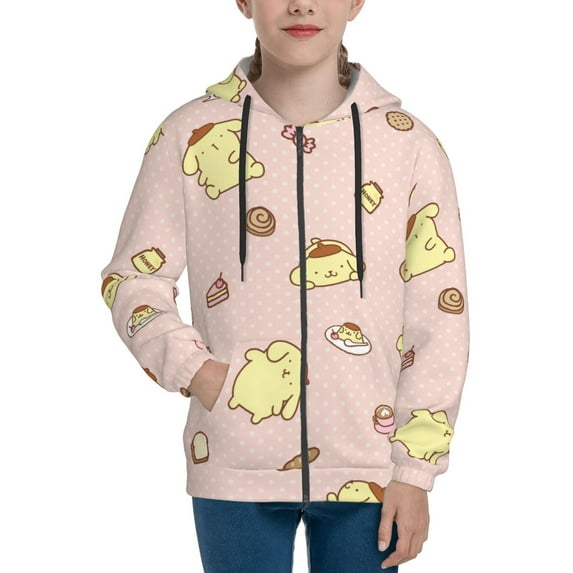 Gudetama Hoodie 3D Print Pullover Hooded Long Sleeve Sweatshirts Tops Blouse with Pocket for Boys Girls Medium